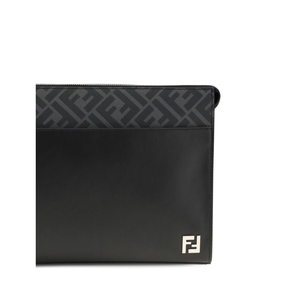 Black Calf Leather Bos Taurus Clutch Bag
