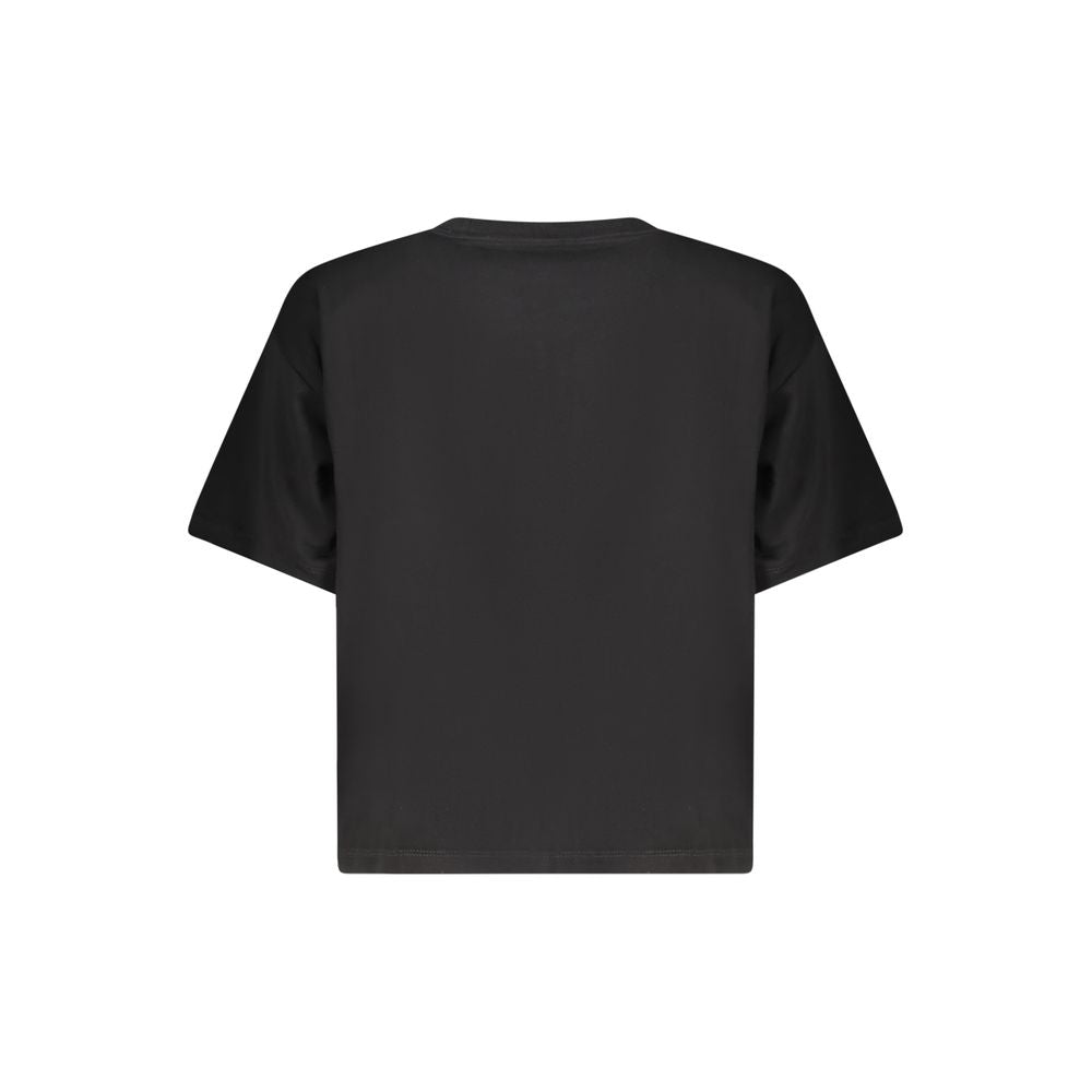 Black Cotton Women T-Shirt