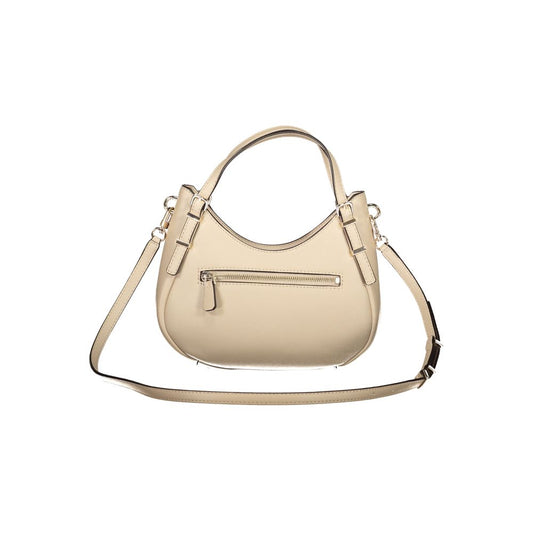 Beige Polyethylene Women Handbag