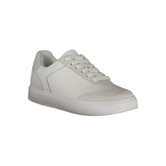 White Polyurethane Men Sneaker