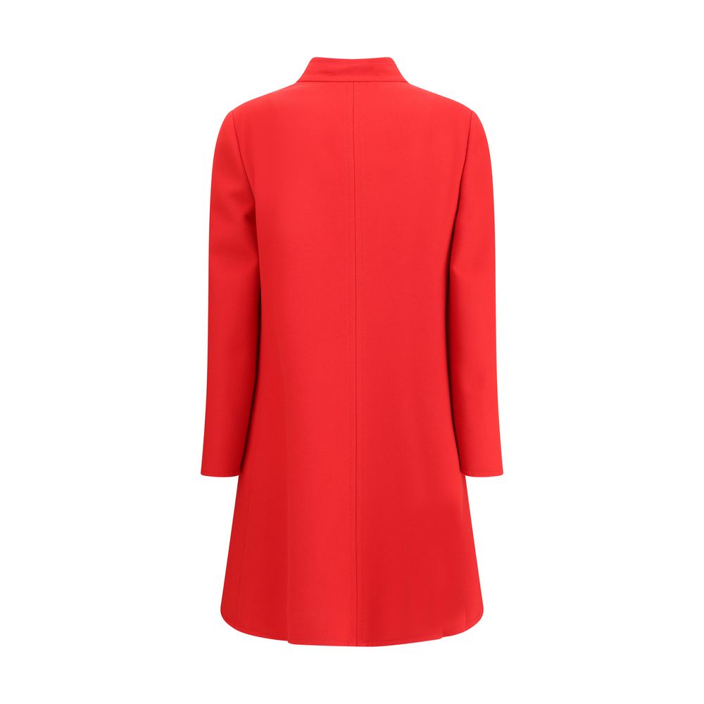 Red Fleece Wool Coat
