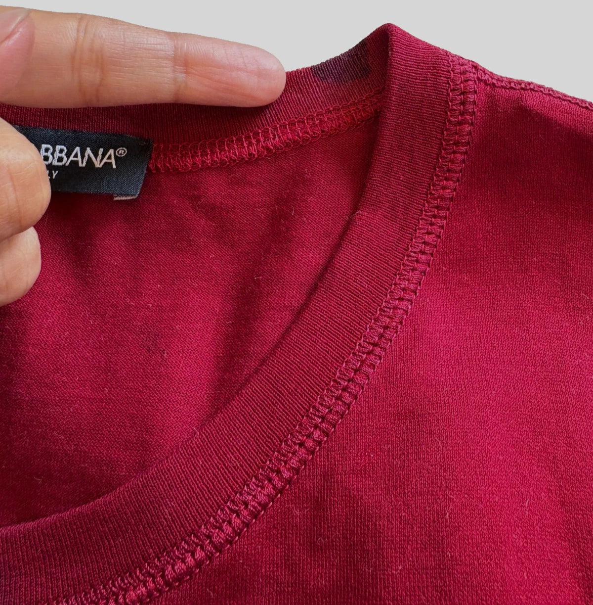 Red Logo Tape Cotton Crew Neck T-shirt