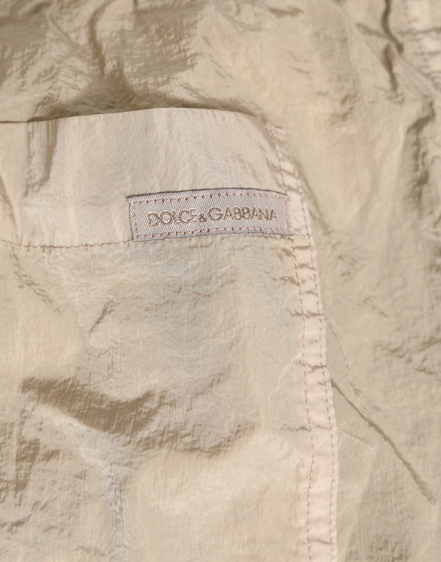 Beige Nylon Beachwear Men Boxer Short Swimwear