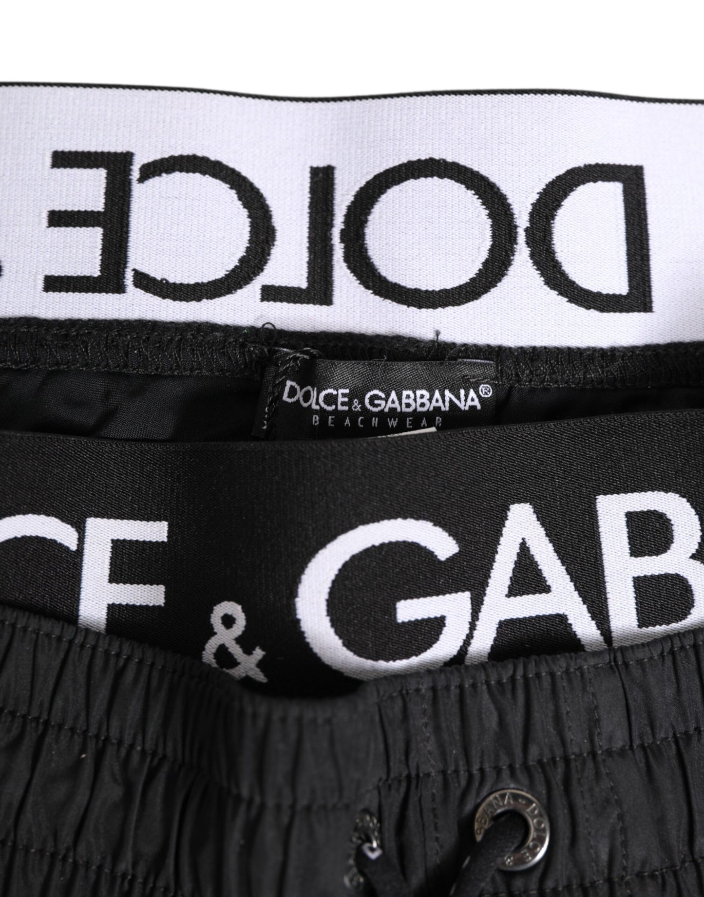 Black Drawstring Beachwear Men Shorts Swimwear