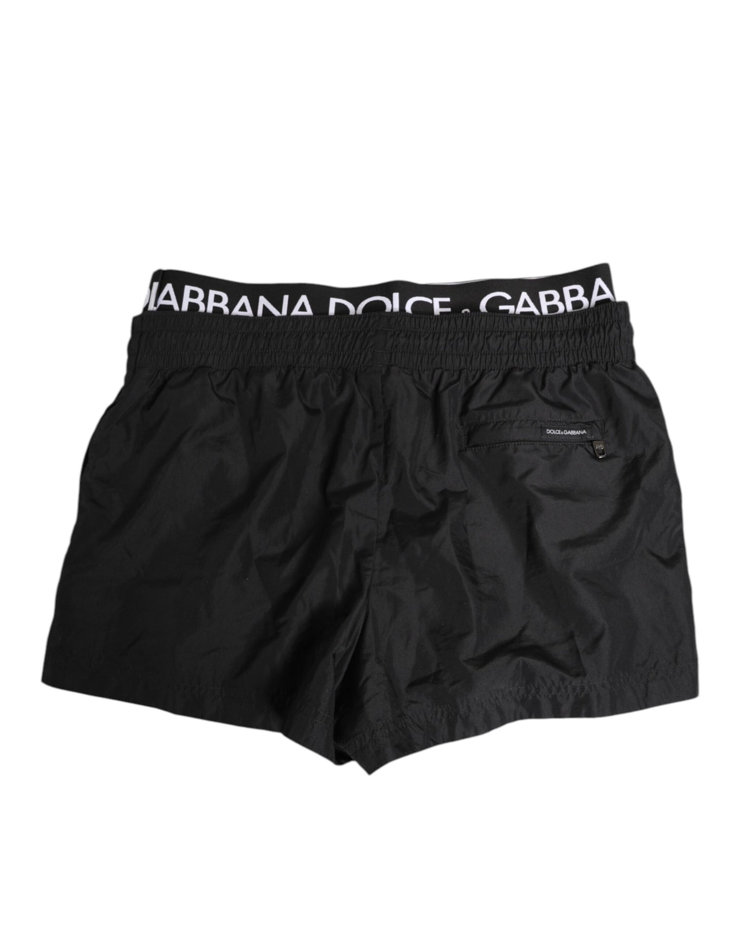 Black Drawstring Beachwear Men Shorts Swimwear