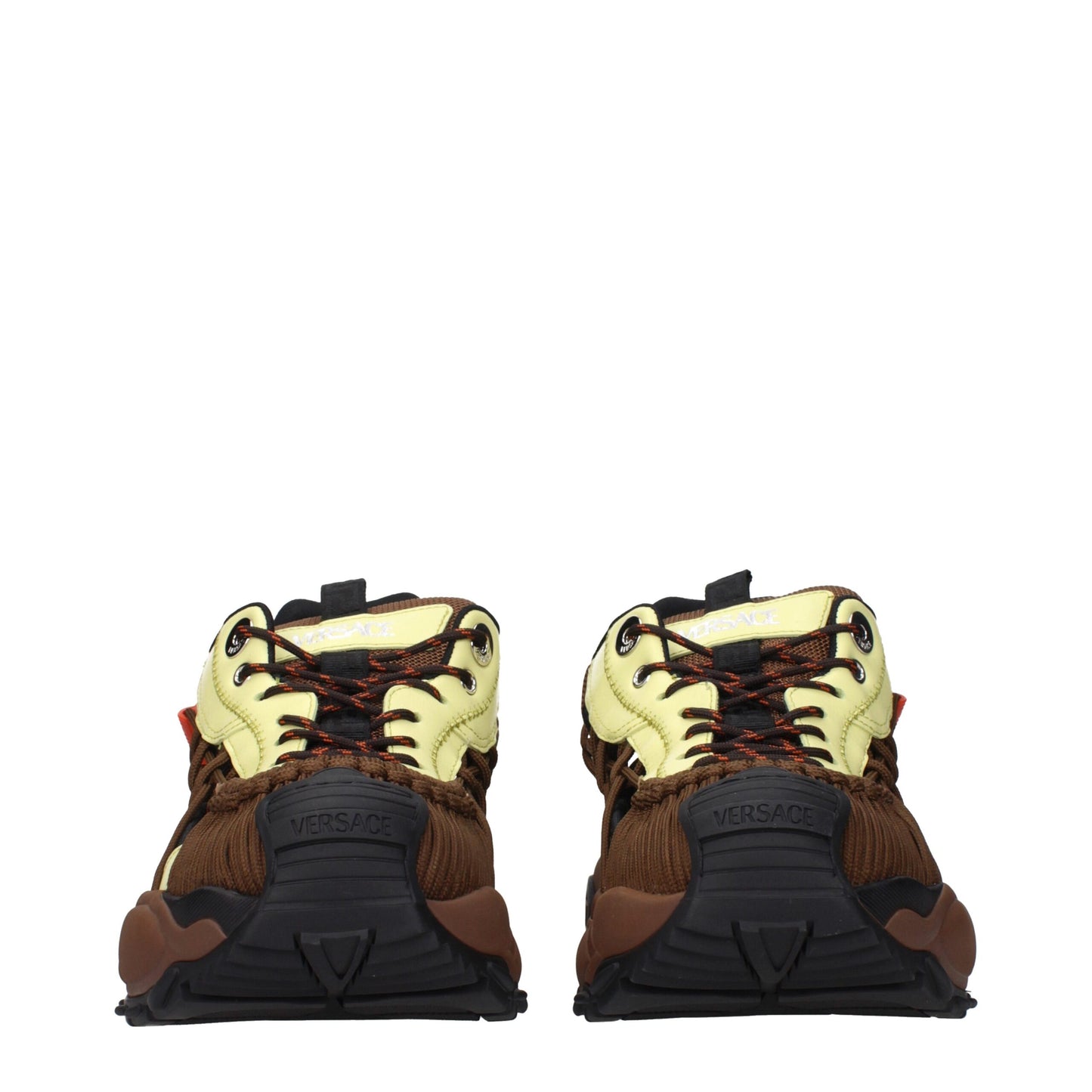 Brown Fabric Athletic Sneakers