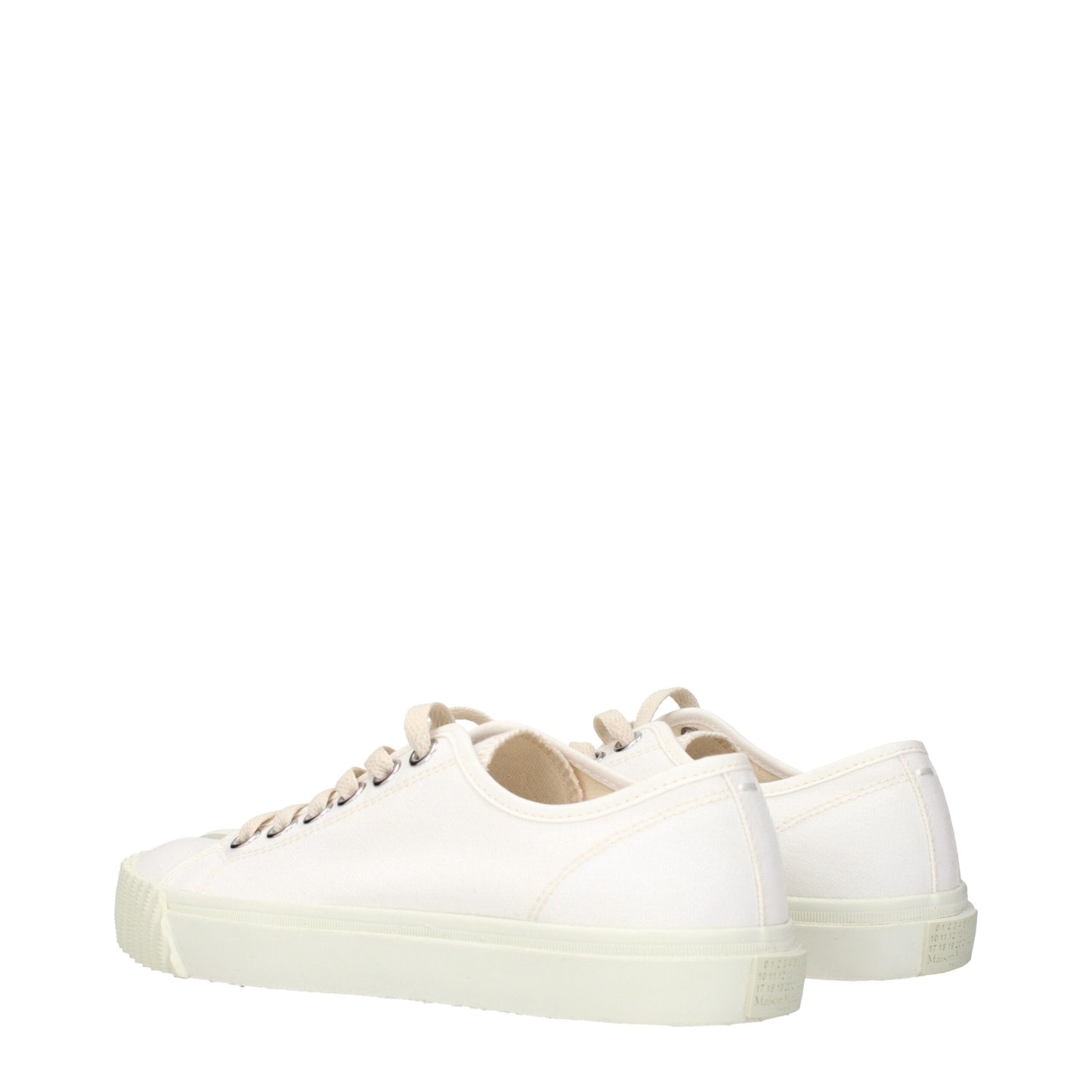 White Fabric Low Tops
