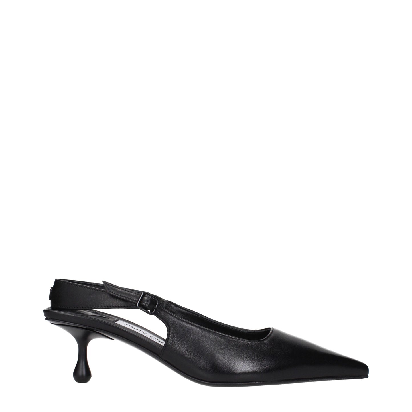 Black Leather Flat Sandals