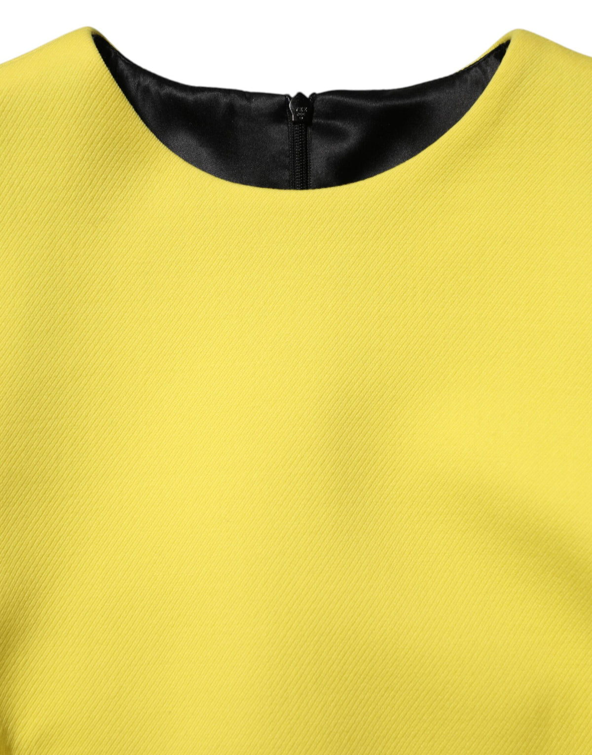 Yellow Viscose Acetate Mini Long Sleeve Dress