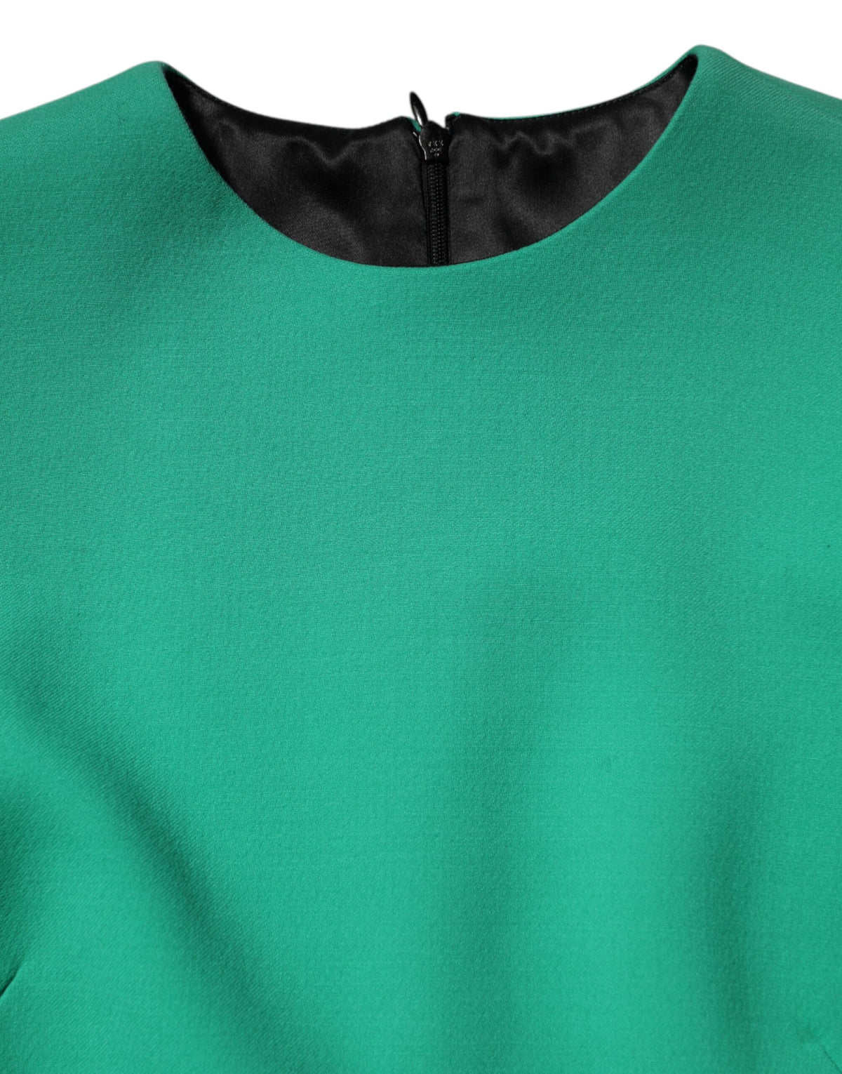 Green Viscose Acetate Mini Long Sleeve Dress