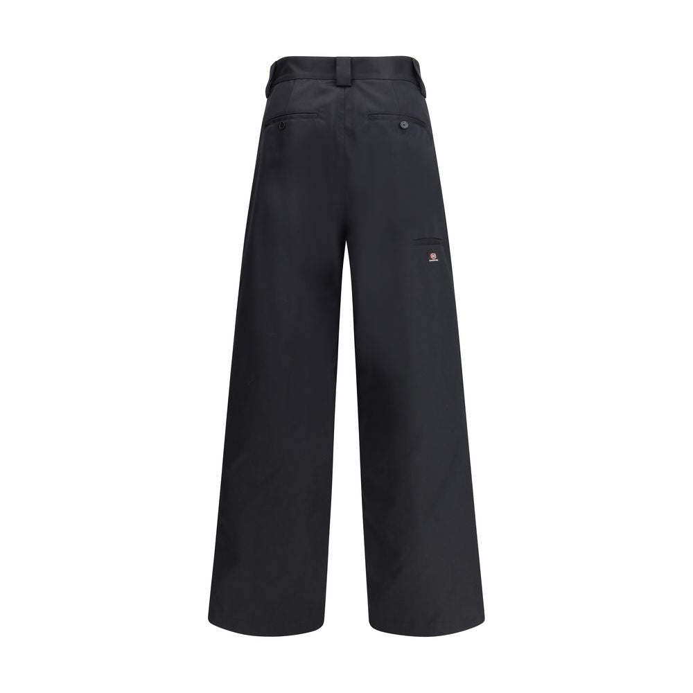 Black Cotton Casual Pants