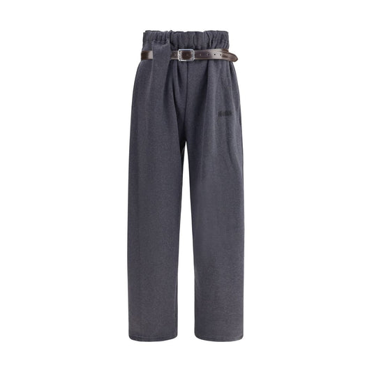Gray Cotton Casual Pants