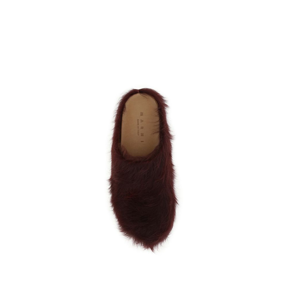 Long-haired calfskin Fussbett Mules