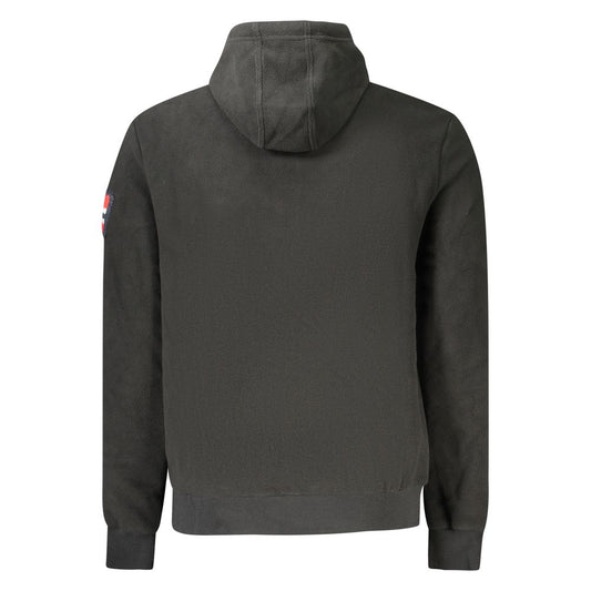 Black Polyester Men Sweatshirt