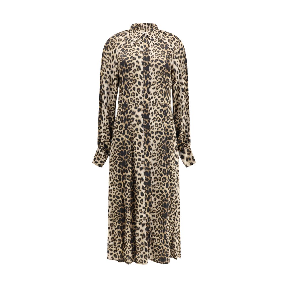 Windsor leopard satin midi Dress