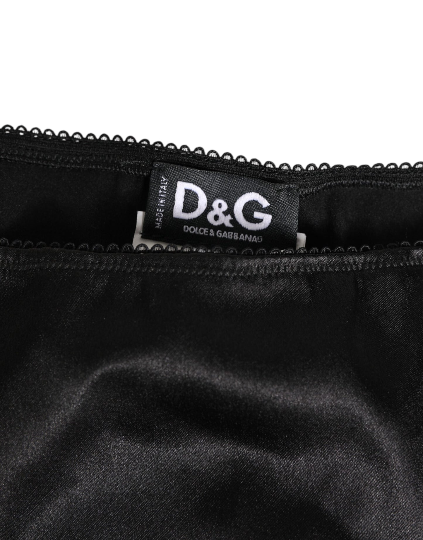 Black Satin Stretch Slip Brief Women Underwear