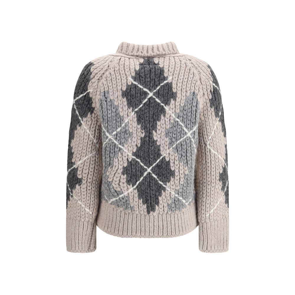 Wool argyle-patterned Cardigan