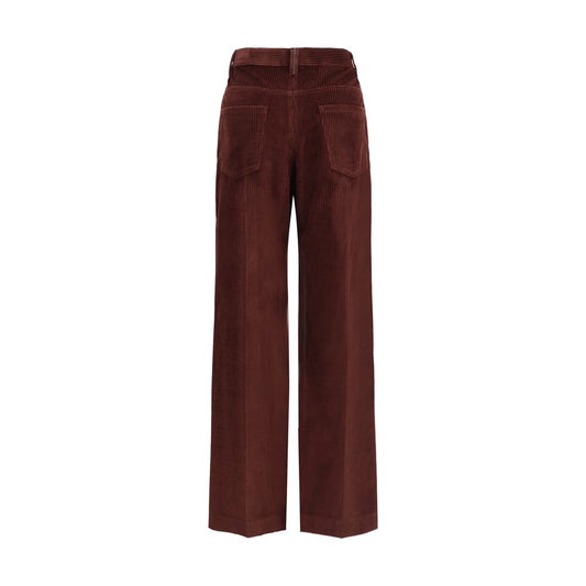Bordeaux Cotton Casual Pants