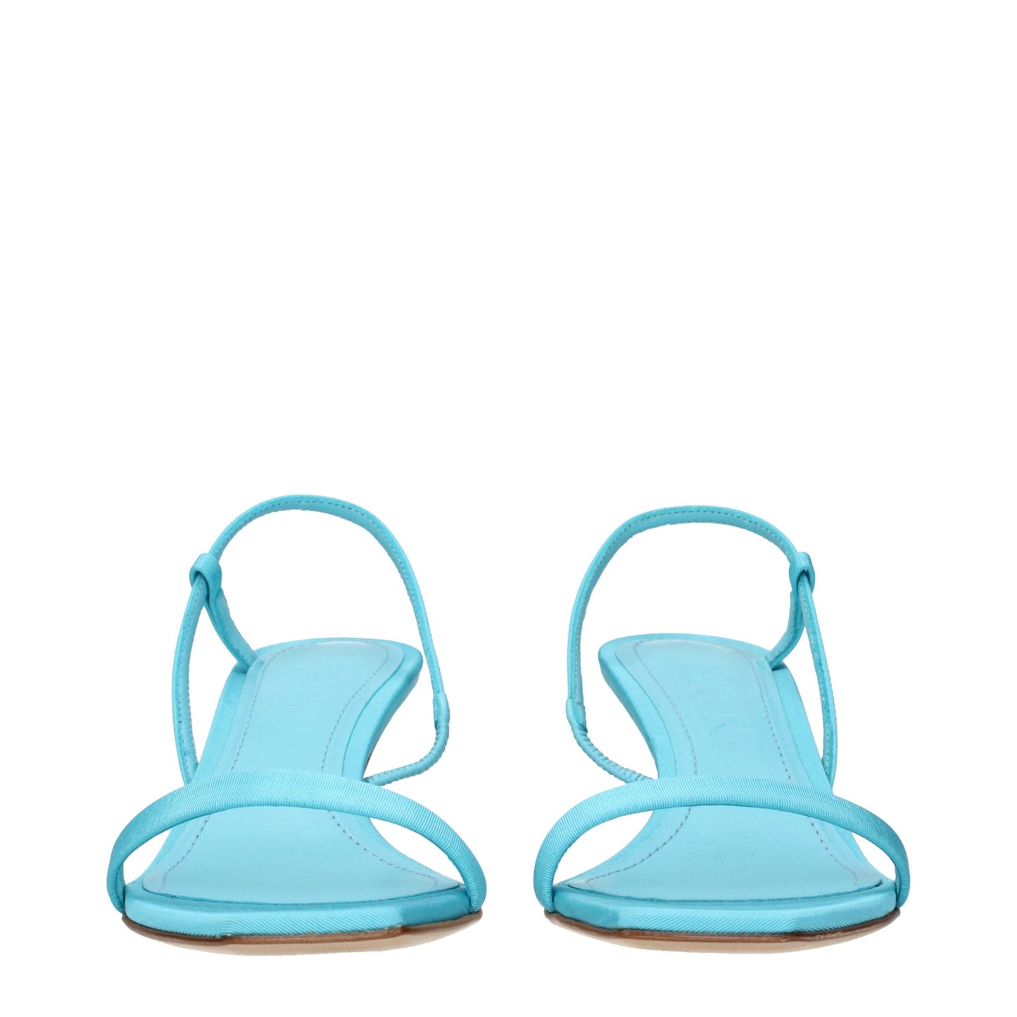 Blue Fabric Stiletto Heels Sandals
