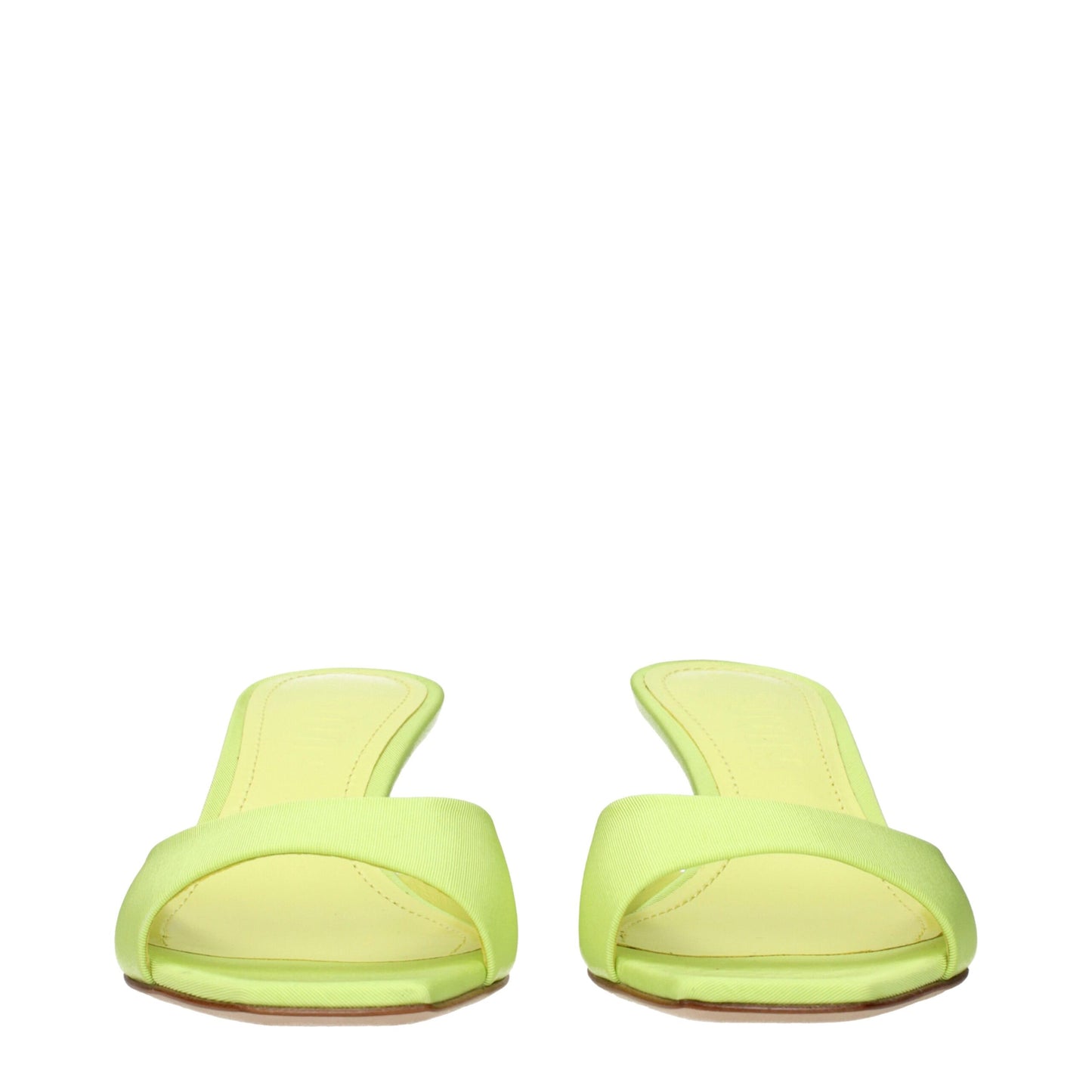 Green Fabric Stiletto Heels Sandals