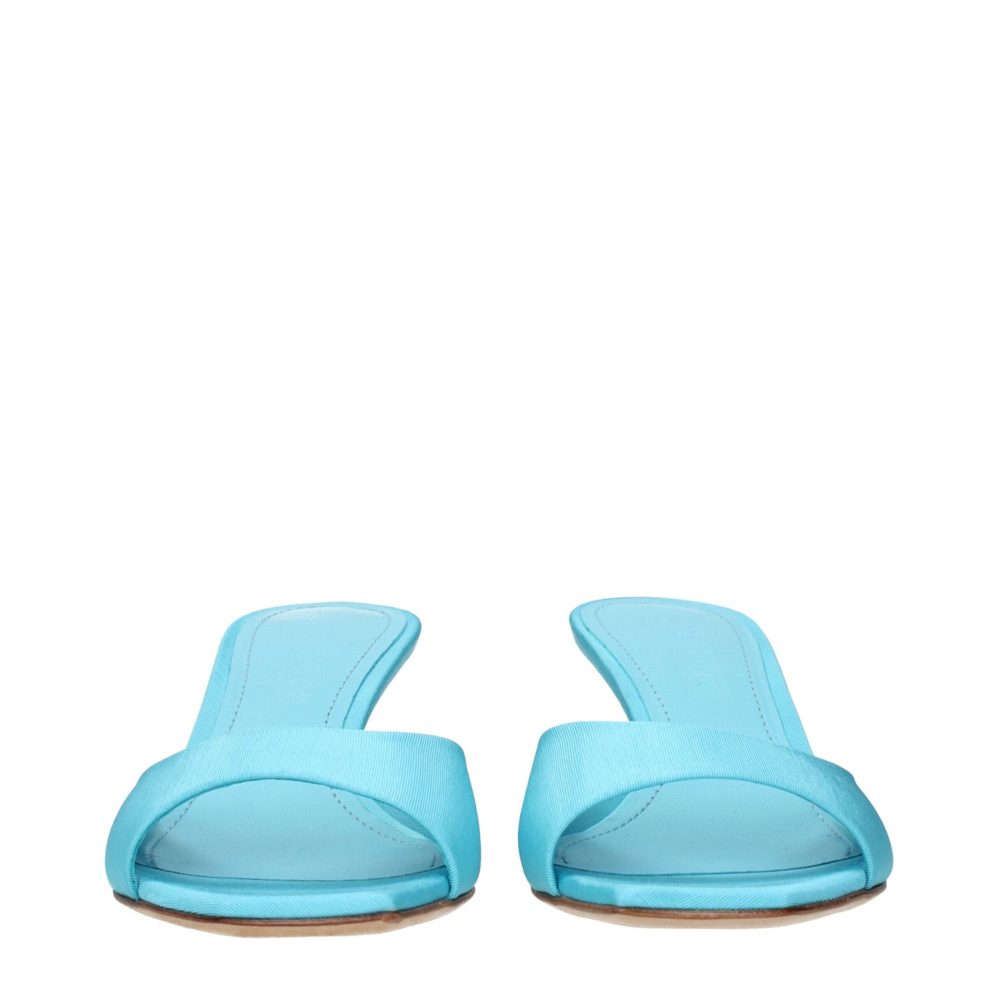 Blue Fabric Stiletto Heels Sandals