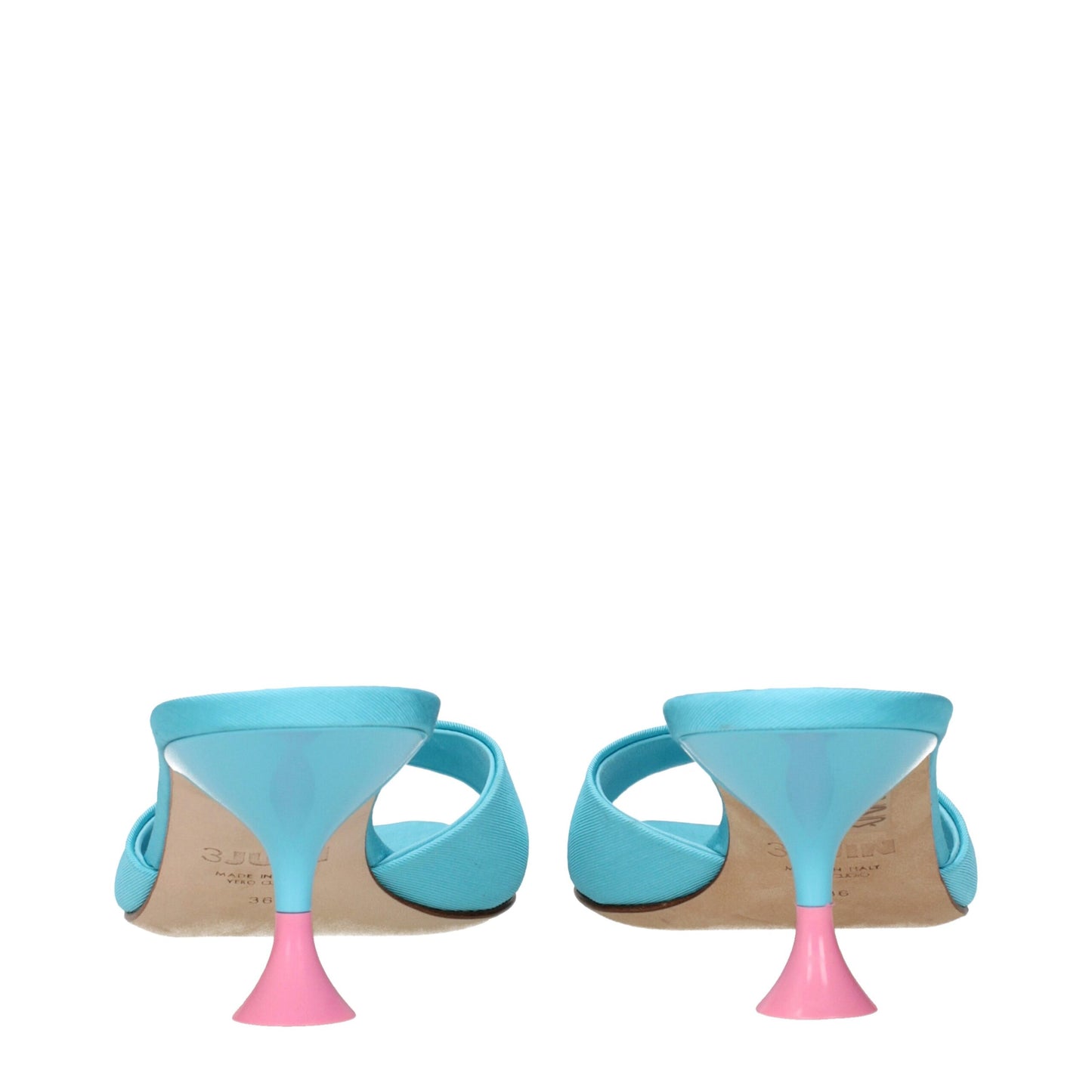 Blue Fabric Stiletto Heels Sandals