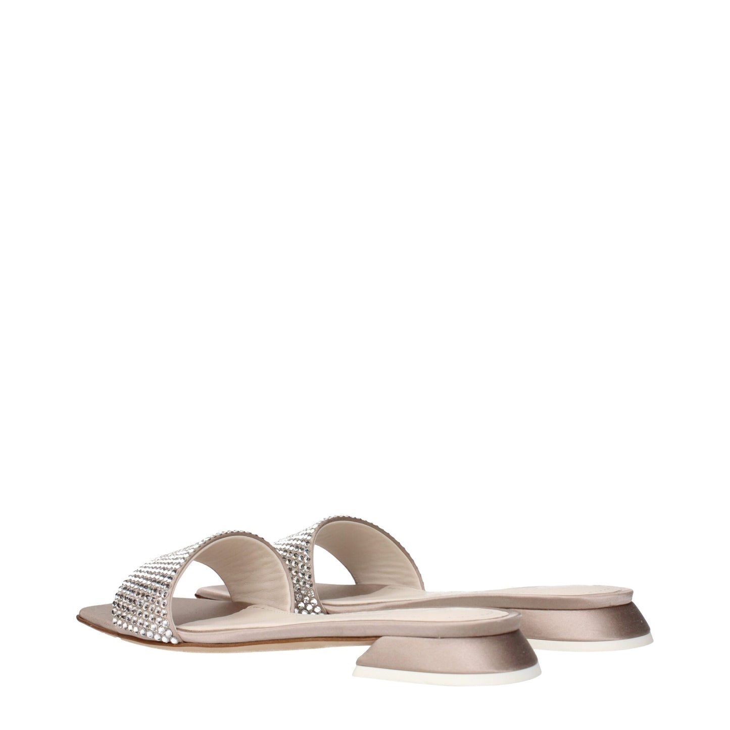 Beige Satin Slippers Sandals