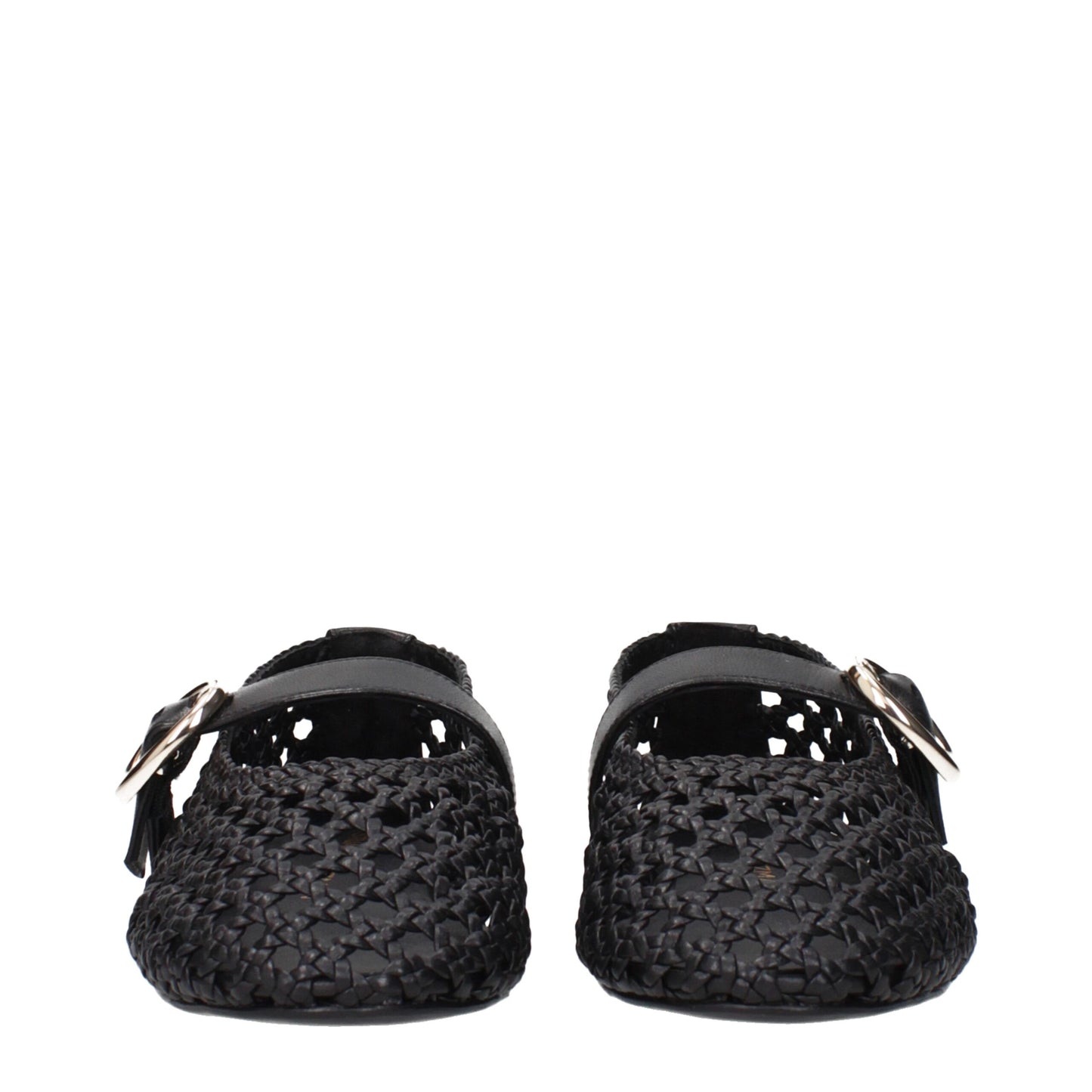 Black Leather Ballet Flats