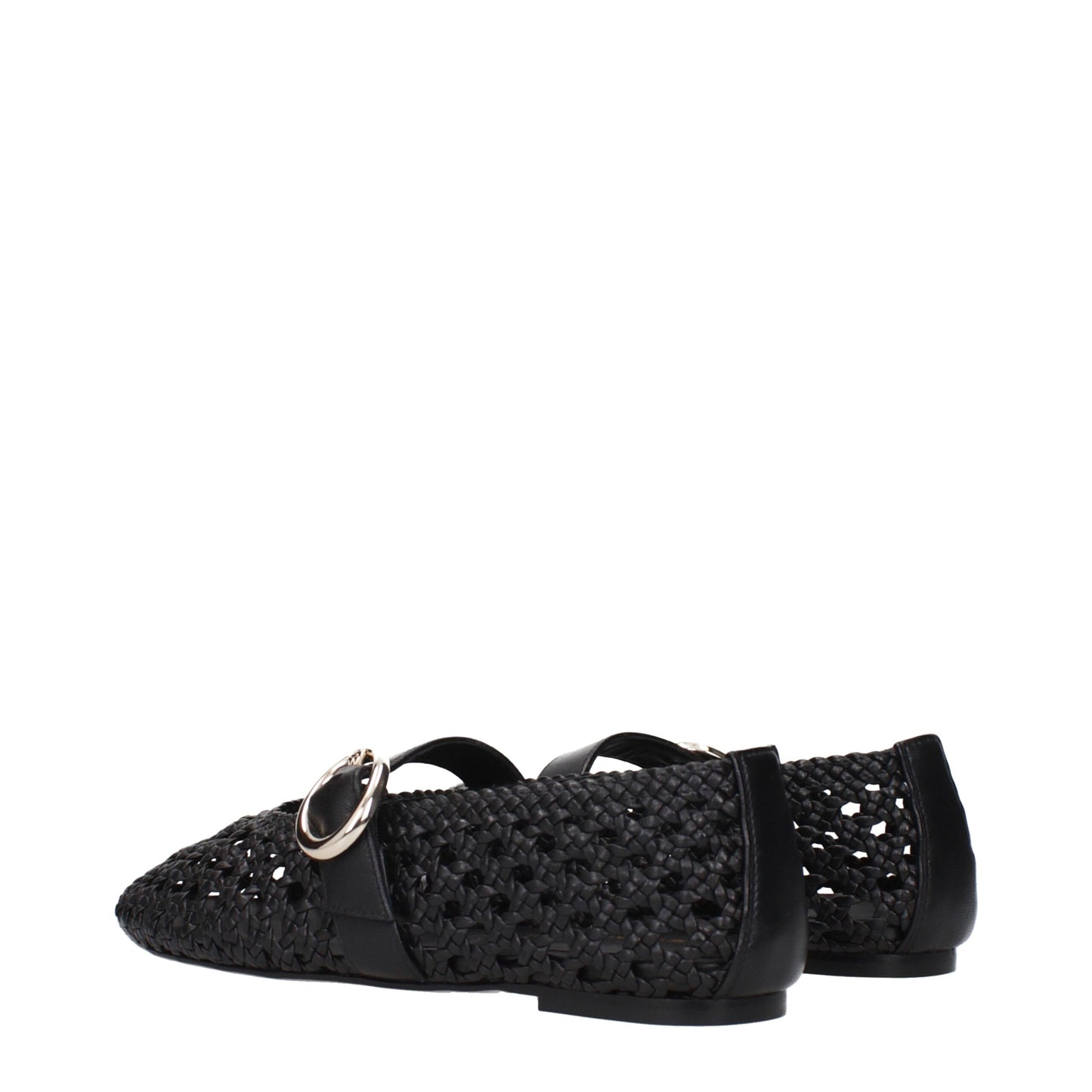 Black Leather Ballet Flats