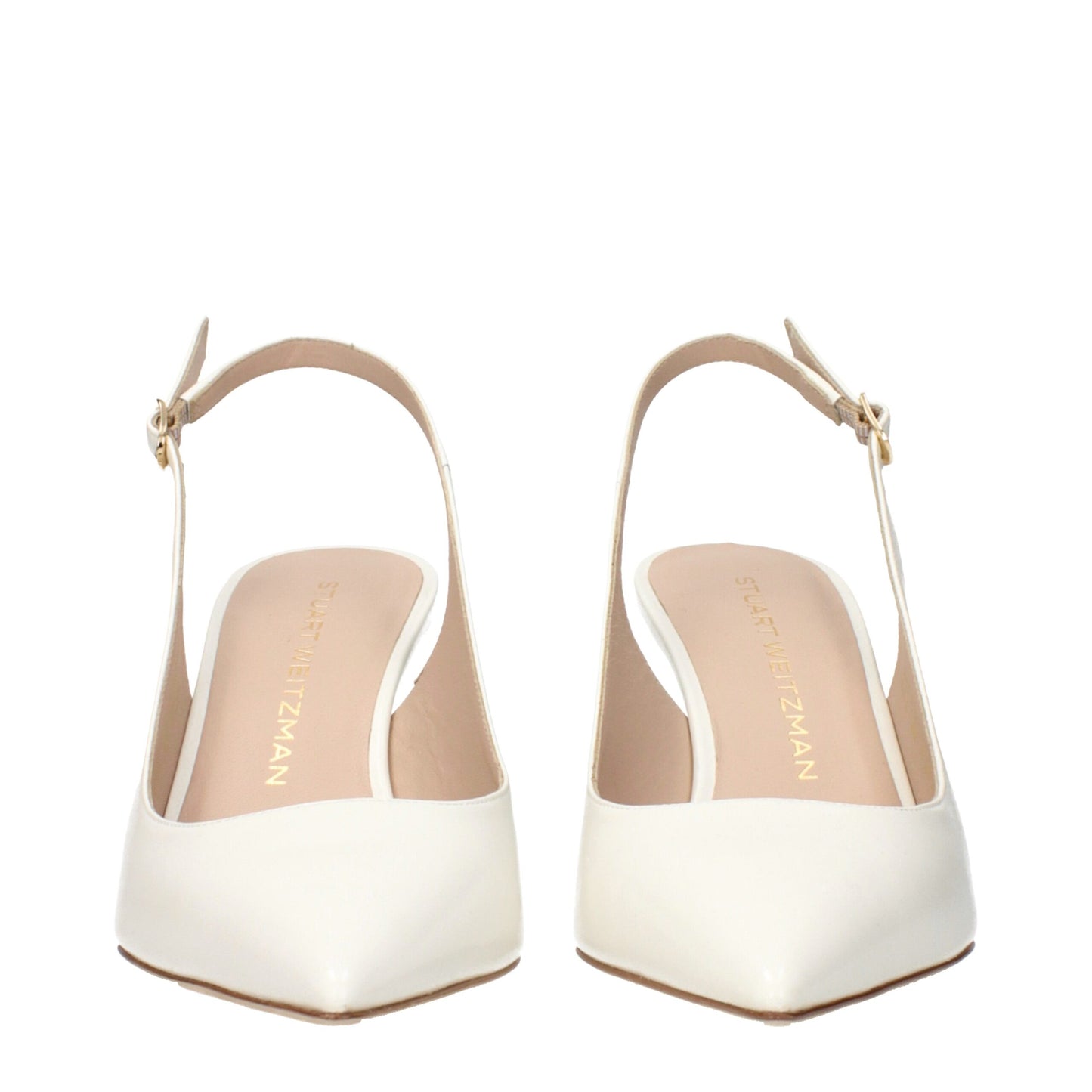 Beige Leather High Heel Pumps