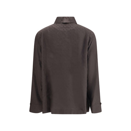 Brown Silk Dress Shirt