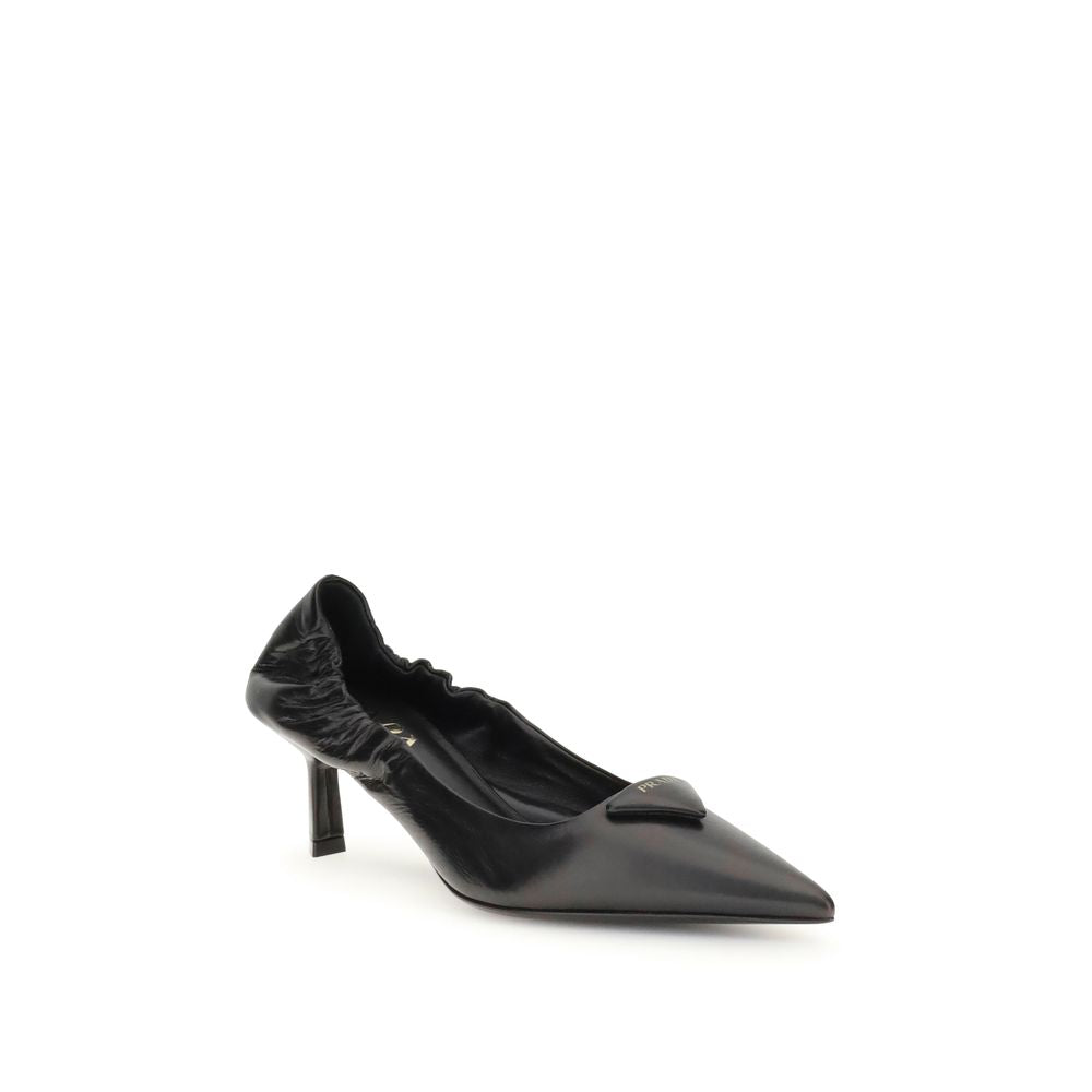 Leather logo Pumps