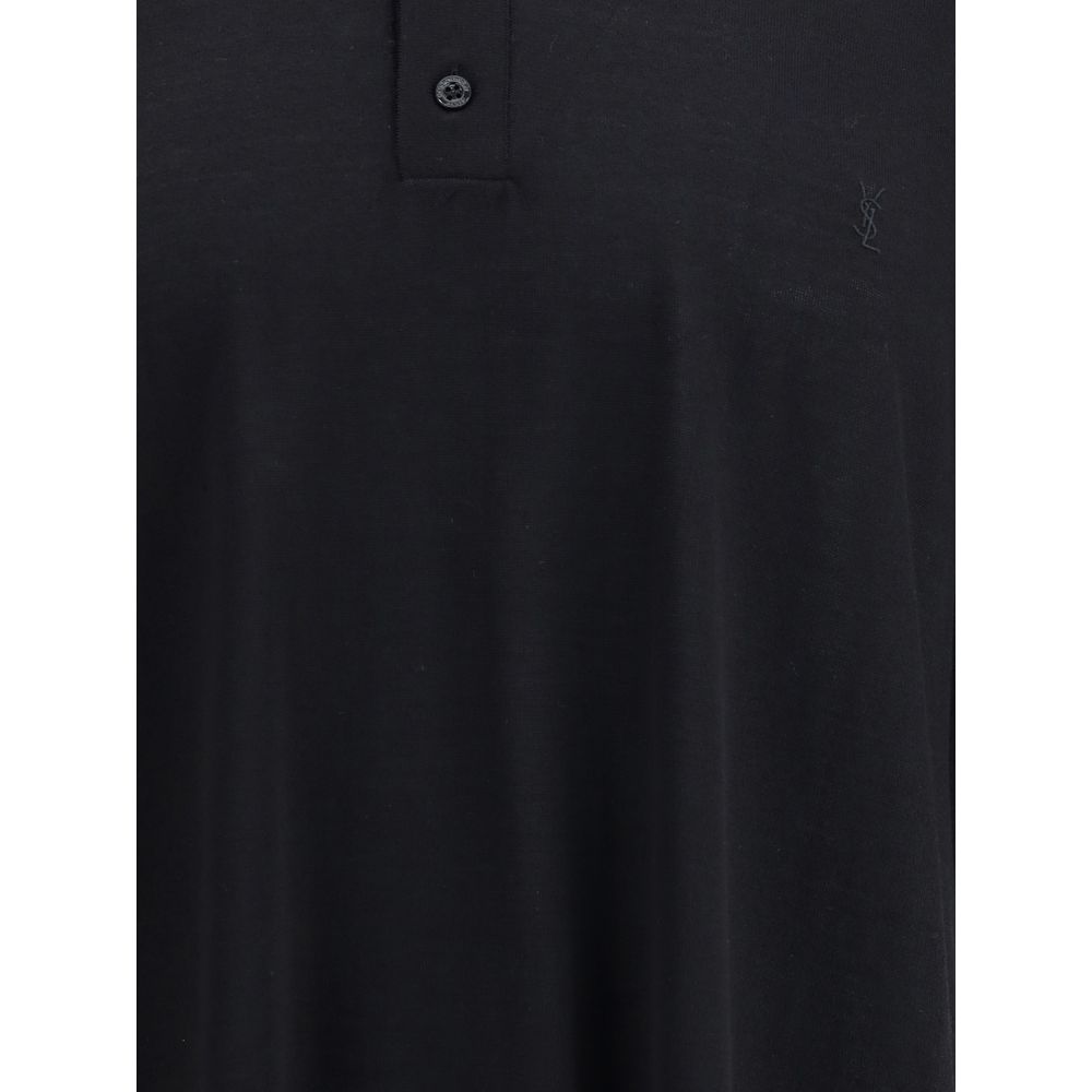 Black Wool Polo Shirt