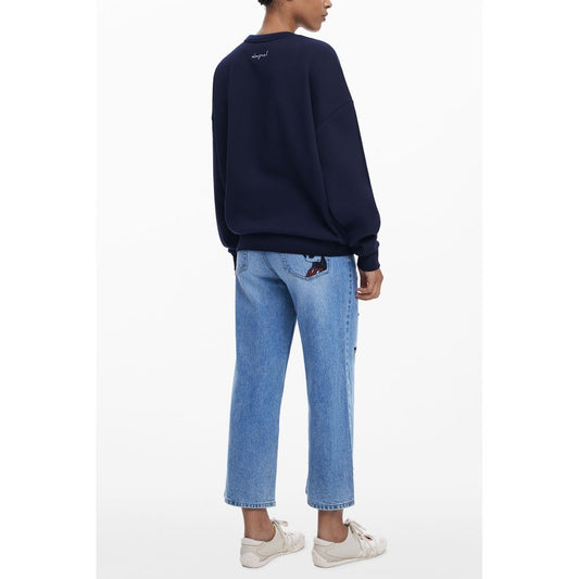 Blu Cotton Women Sweatshirt