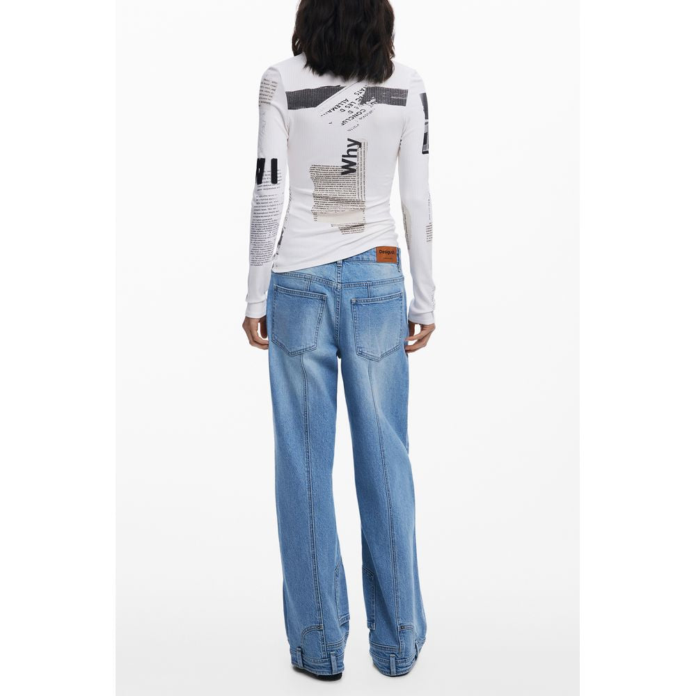 White Elastane Women Top