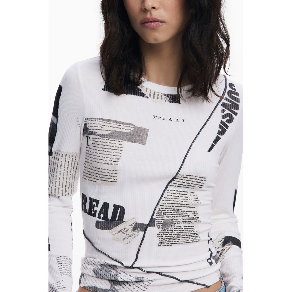White Elastane Women Top