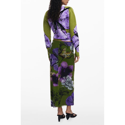 Verde Polyester Women Skirt with Elastic Waist