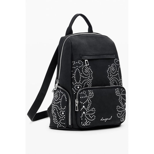 Black Polyethylene Women Backpack
