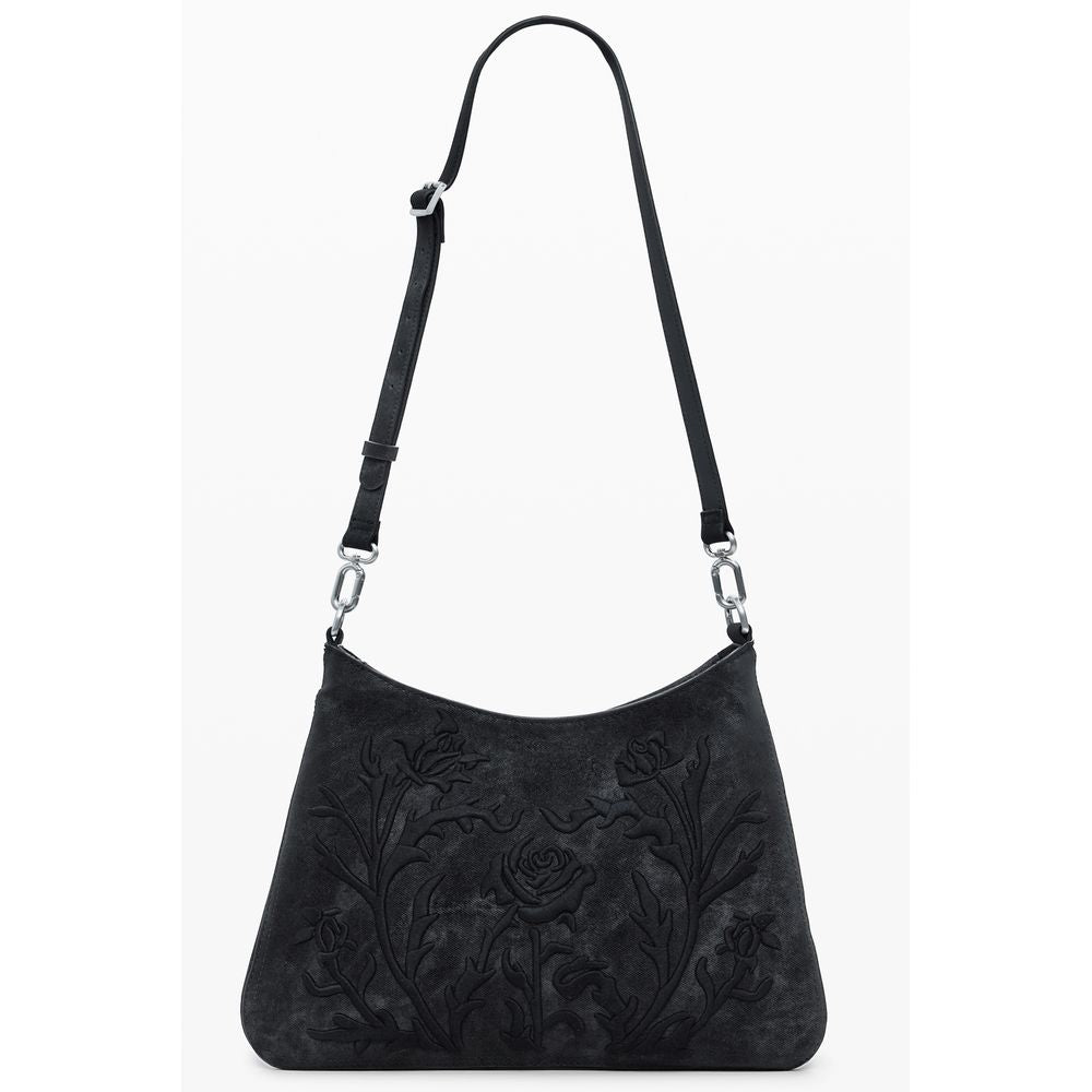Black Polyurethane Women Handbag