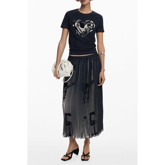 Black Polyester Women Skirt