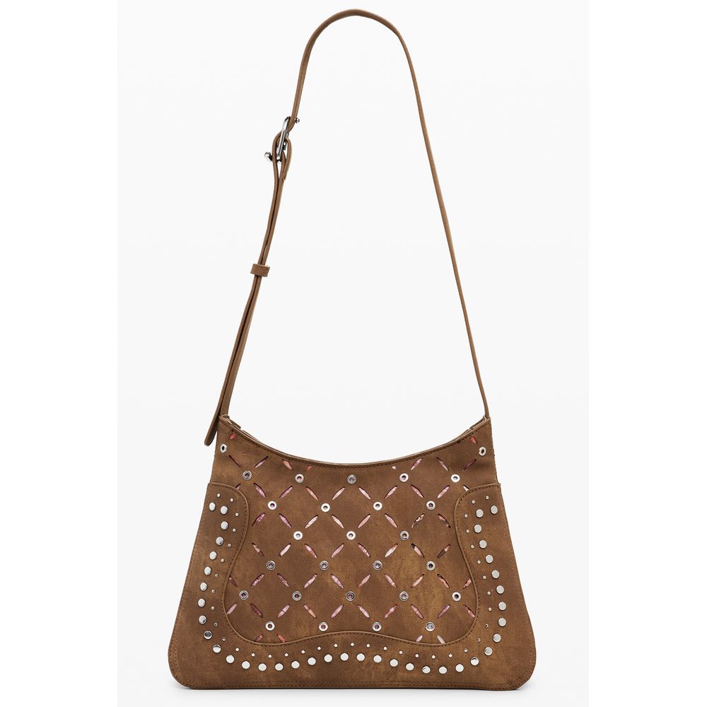 Brown Polyethylene Women Handbag