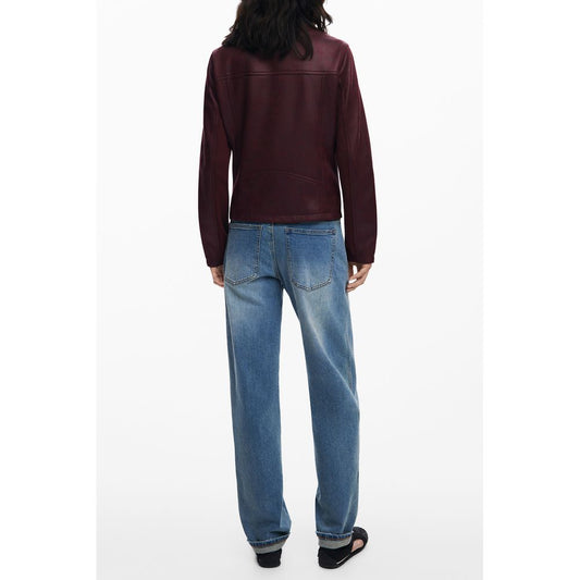 Red Polyester Women's Jacket