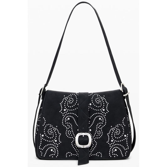 Black Polyethylene Women Handbag