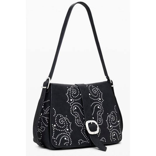 Black Polyethylene Women Handbag
