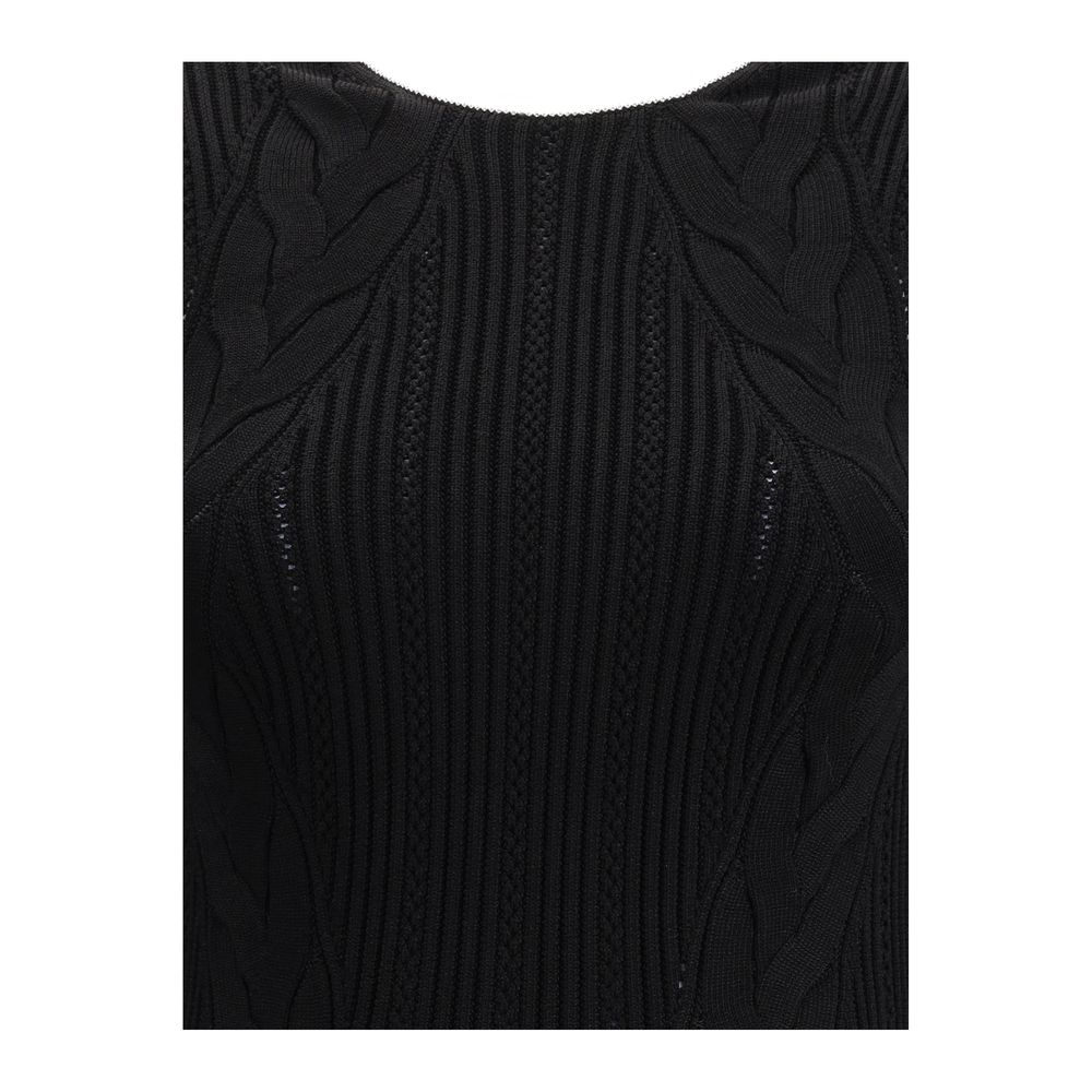 Sleeveless torsade knit long Dress