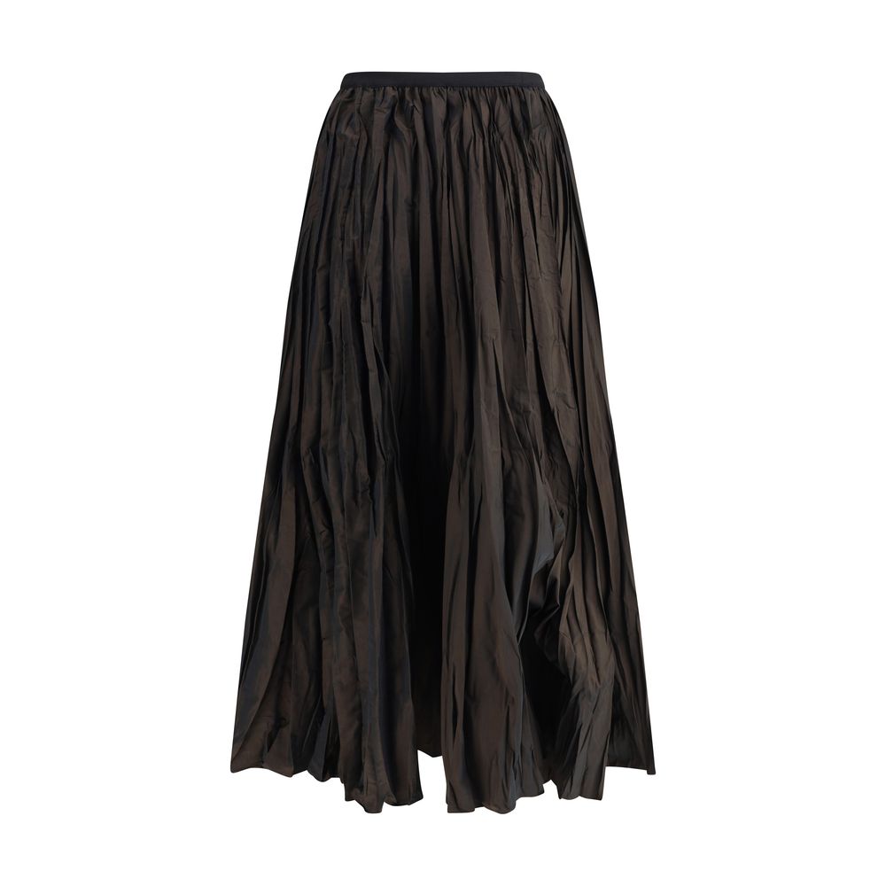 Crinkle-effect design pleated midi Skirt