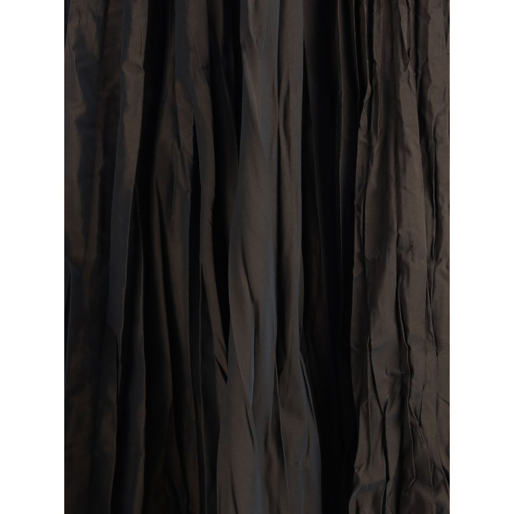 Crinkle-effect design pleated midi Skirt