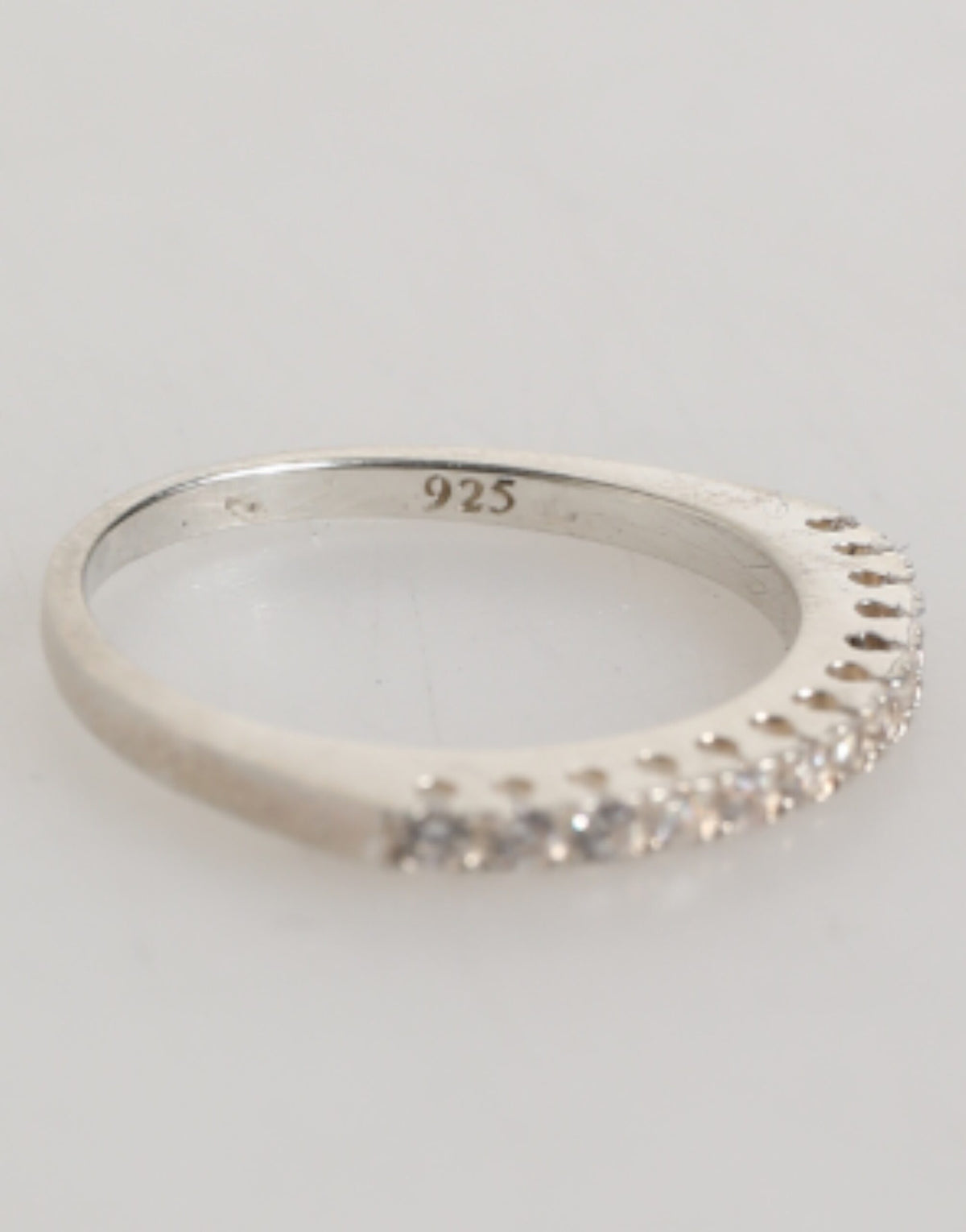 Sterling Silver 925 Band Pave CZ Crystal Eternity Ring