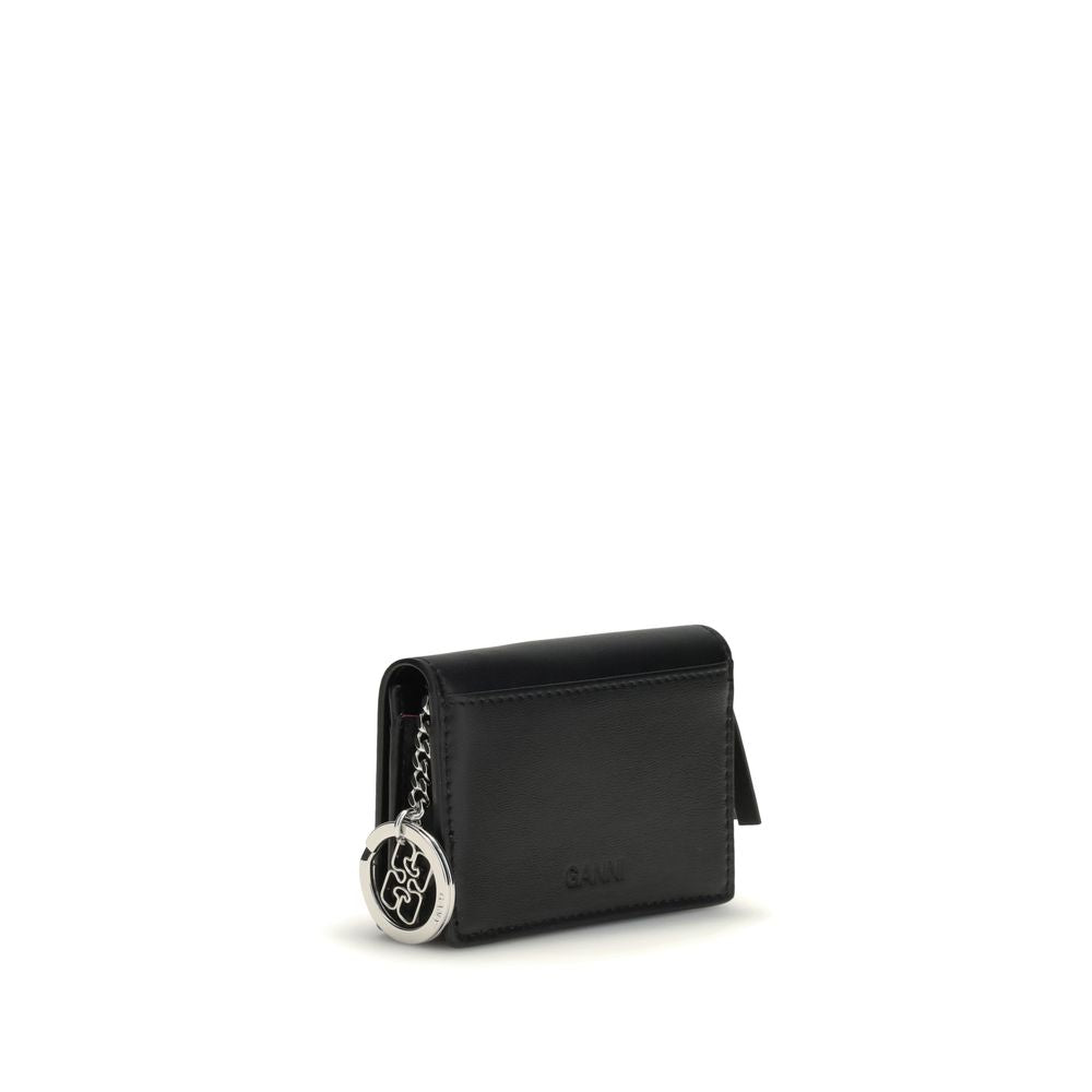 GANNI CARD HOLDER WITH FLAP BLUE DOG