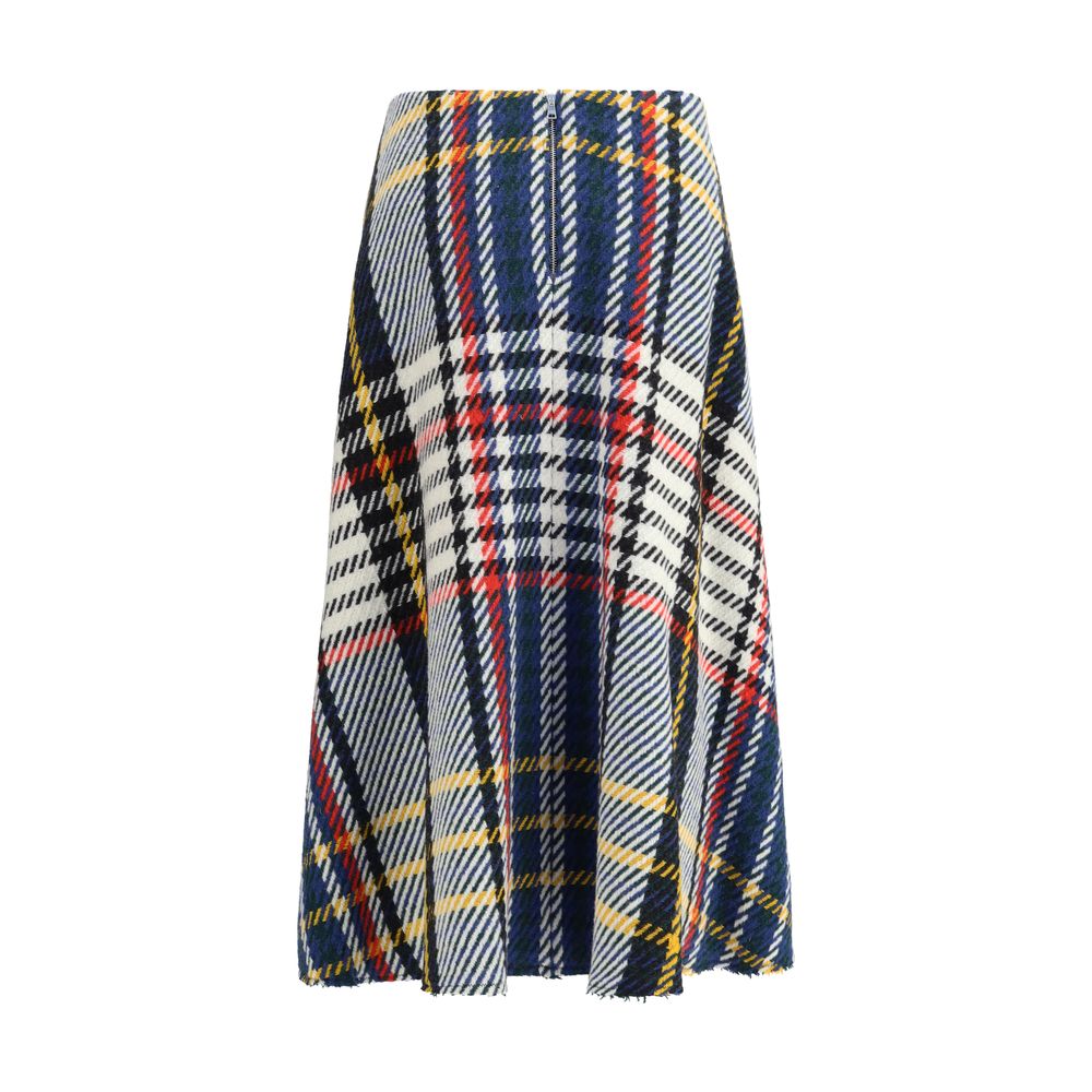 Midi check skirt